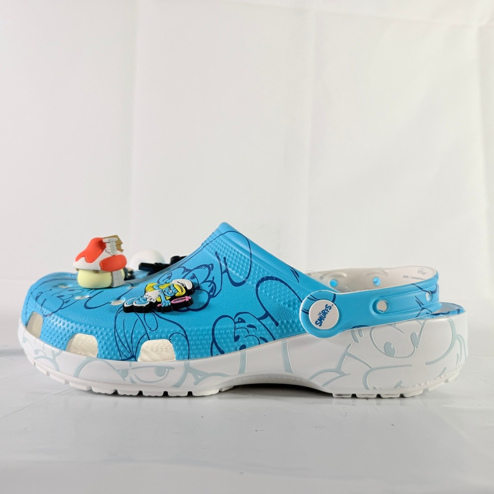 Crocs Classic Clog The Smurfs Blue Allover Print Shoes Men 8‎ Women 10 NEW